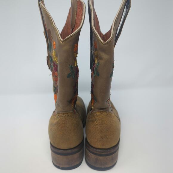 Verthali Tan Rodeo Boot with Flowers Womens Size 6 main image 4